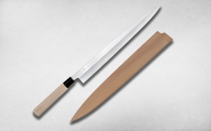 Нож кухонный Янагиба для суши и сашими 36 см с деревянным чехлом Masahiro