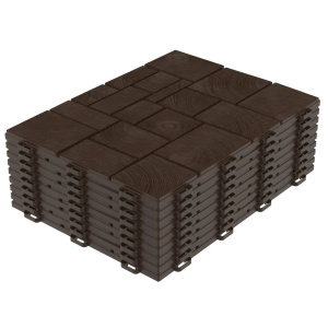 Плитка модульная «Брус» (садовая) (400×300×15мм) (9шт, 1м2) (шоколад)
