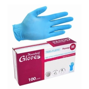 Перчатки хозяйственные Household Gloves, размер M, 100 штук