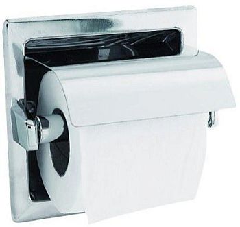 Держатель для туалетной бумаги Nofer встраиваемый в стену плоский с крышкой матовый 05203.S