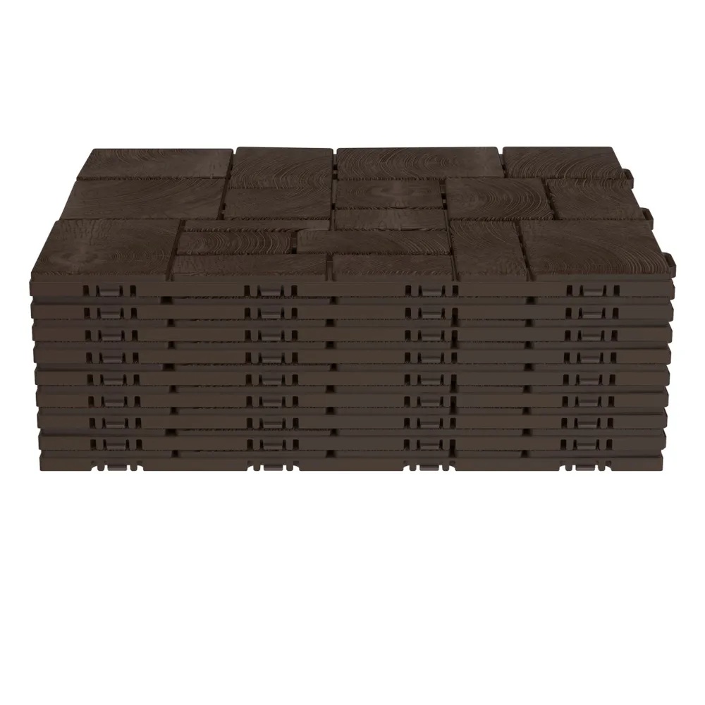 Плитка модульная "Брус" (садовая) (9шт, 1м2) (шоколад)