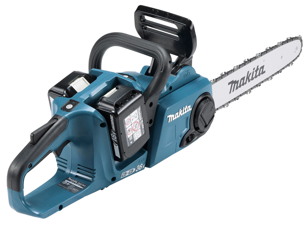 Пила цепная аккумуляторная Makita DUC353PT2 LXT BL 2х18В, 14"/35см, 3/8", 1,1мм, 20м/с, XPT, (2xBL1850B, DC18RD)