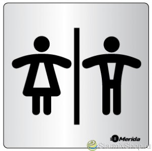 ИТ012 Табличка Общий туалет, STANDART алюминий, cкотч 100х100х0,5 мм