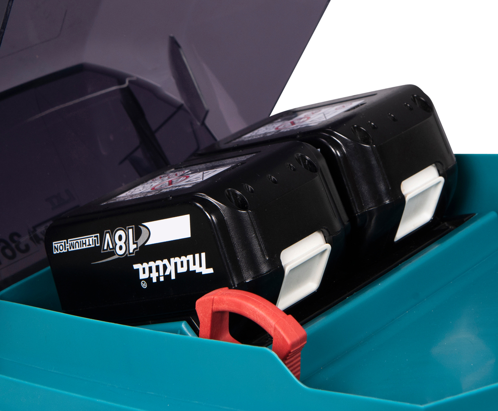 Газонокосилка аккумуляторная Makita DLM481CT2 LXT 2х18В, 860 Вт, 48 см, 62 л 2,5-5 км/ч, 4в1, XPT, (2xBL1850B, DC18SH)