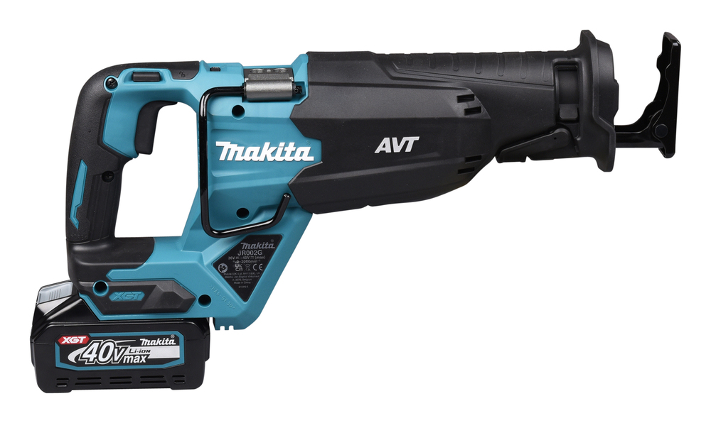 Пила сабельная аккумуляторная Makita JR002GZ XGT BL 40В, ход 32 мм, рез 255 мм, поддержка оборотов, эл. тормоз, XPT, AVT, без акб и ЗУ