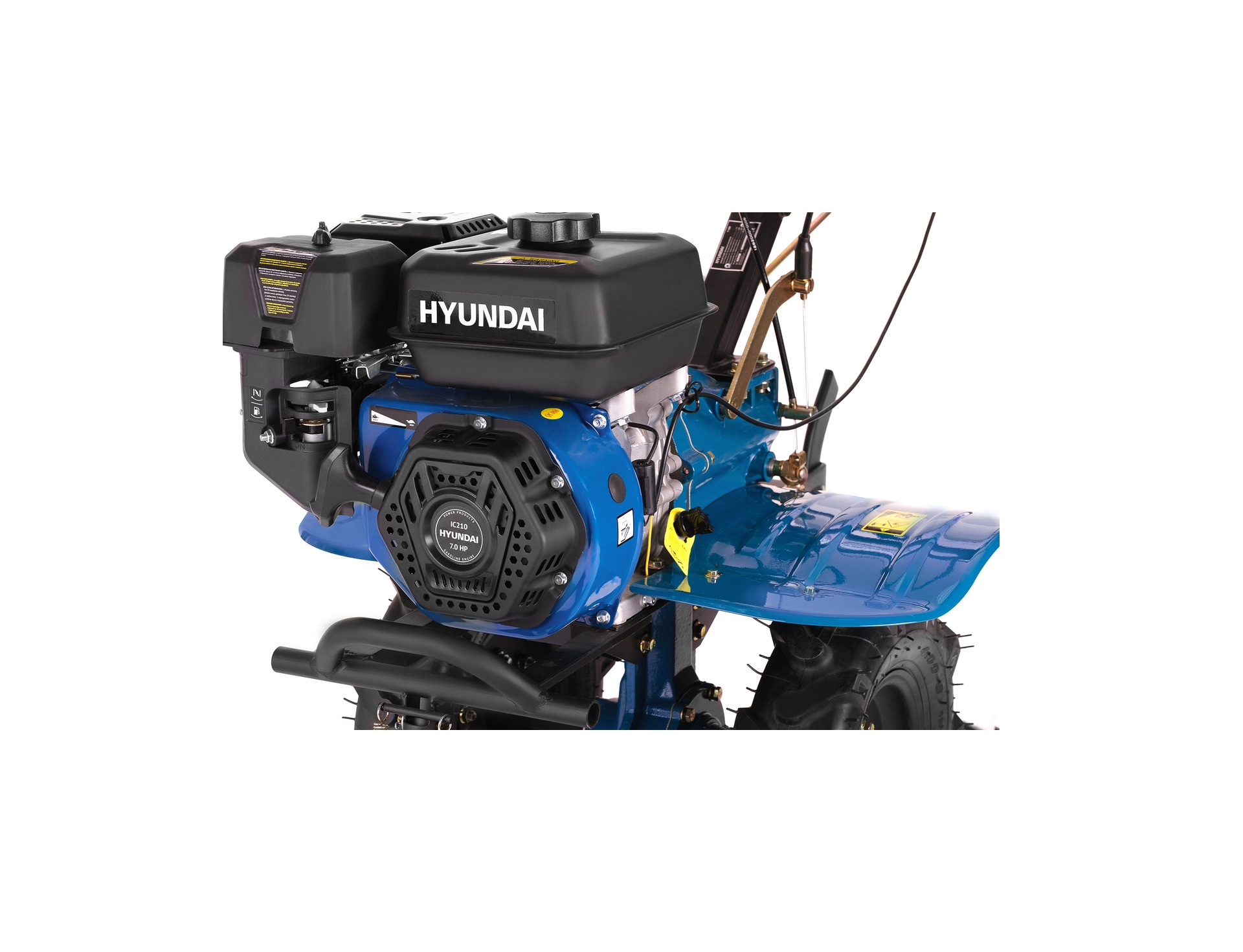 Бензиновый мотоблок  Hyundai T 1300 с комплектом колес