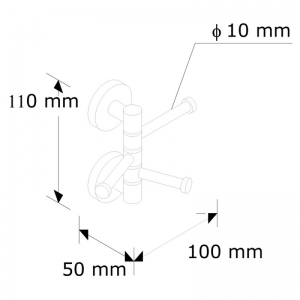 Поворотная тройная вешалка MERIDA HOTEL, длина 70 мм MHW15