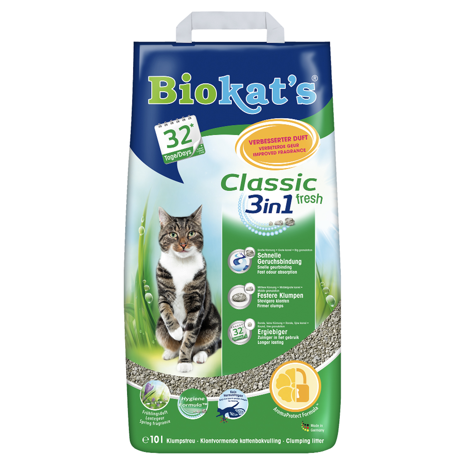 BIOKAT'S CLASSIC FRESH наполнитель комкующийся c ароматизатором 10 л (10 кг)