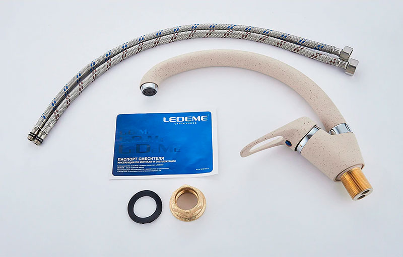 СМЕСИТЕЛЬ LEDEME L5913K ДЛЯ КУХНИ, ГРАНИТНЫЙ БЕЖЕВЫЙ