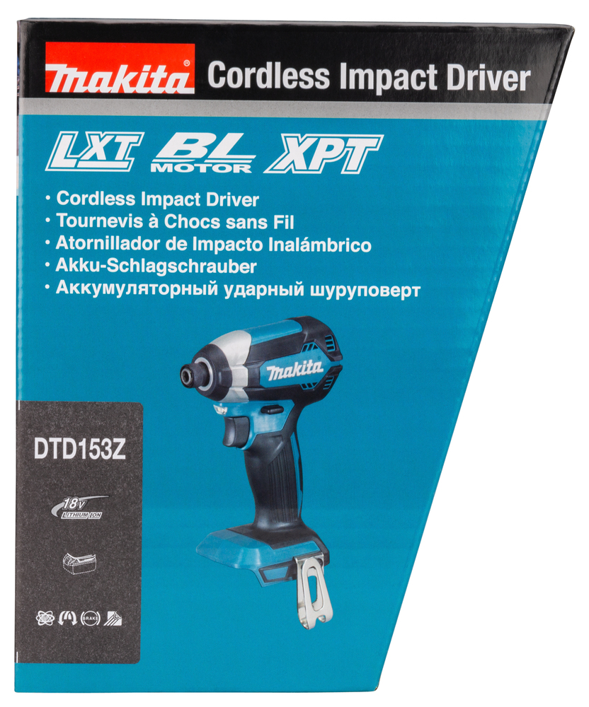Аккумуляторный ударный шуруповерт Makita DTD153Z LXT 18В, 1/4\", 170 Нм, 0 – 3 400 об/мин, без акб и З/У