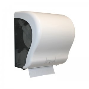 Автоматический держатель бумажных полотенец в рулонах MERIDA LUX CUT MAXI (белый)CJB301