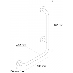 Поручень для инвалидов угловой левый MERIDA TPC14 полированный