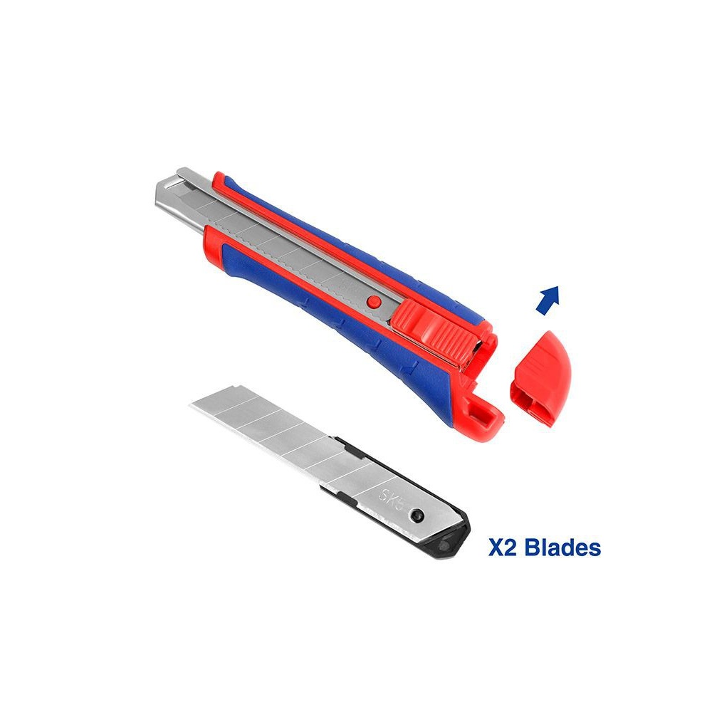 Нож  с автофиксацией 18 мм +3 лезвия WORKPRO