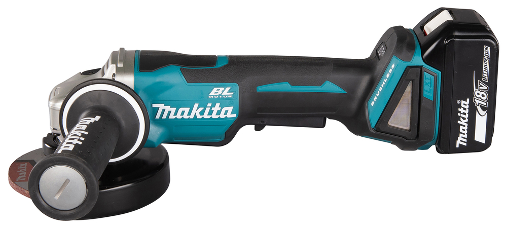 Угловая шлифмашина аккумуляторная Makita DGA508RME LXT 18В, 125 мм, 8500 об/мин, 2х4.0 Ач Li-ion