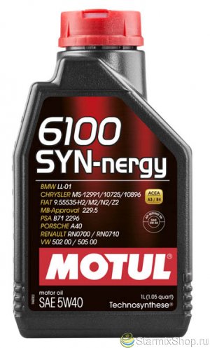 Моторное масло MOTUL 6100 SYN-NERGY 5W40 (1 л.)