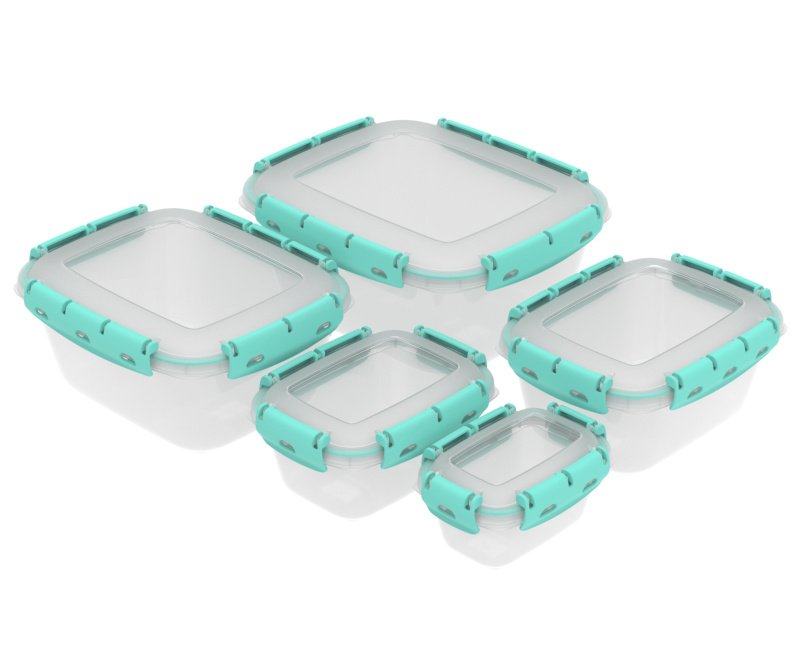 Набор контейнеров с уплотнителем №1 (0,38л; 0,8л; 1,5л; 2,5л; 3,9л) 5 шт