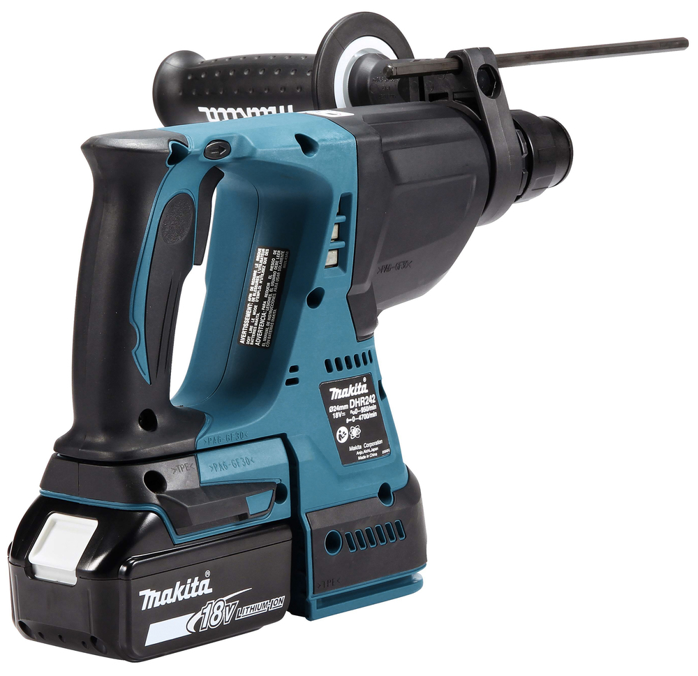 Перфоратор аккумуляторный Makita DHR242RT LXT 18В, 1х5.0 Ач, 24 мм, 2,0 Дж, SDS-PLUS