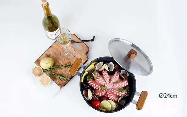 Кастрюля Oslo 3 л. IH 24 см низкая для индукционных плит с крышкой