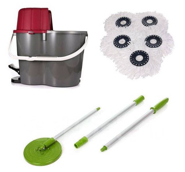 Чудо-швабра с крышкой + 5 сменных тряпок STM-102