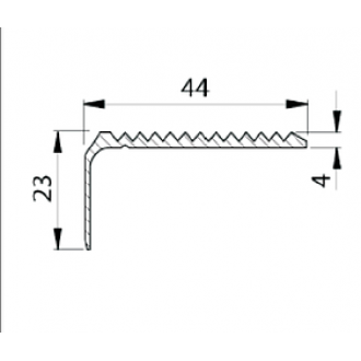 Алюминиевый угловой порог 44х22