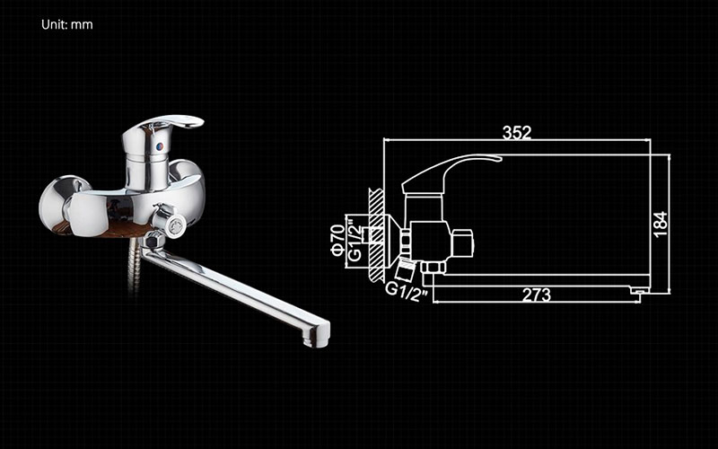СМЕСИТЕЛЬ ДЛЯ ВАННЫ И ДУША LEDEME L2221