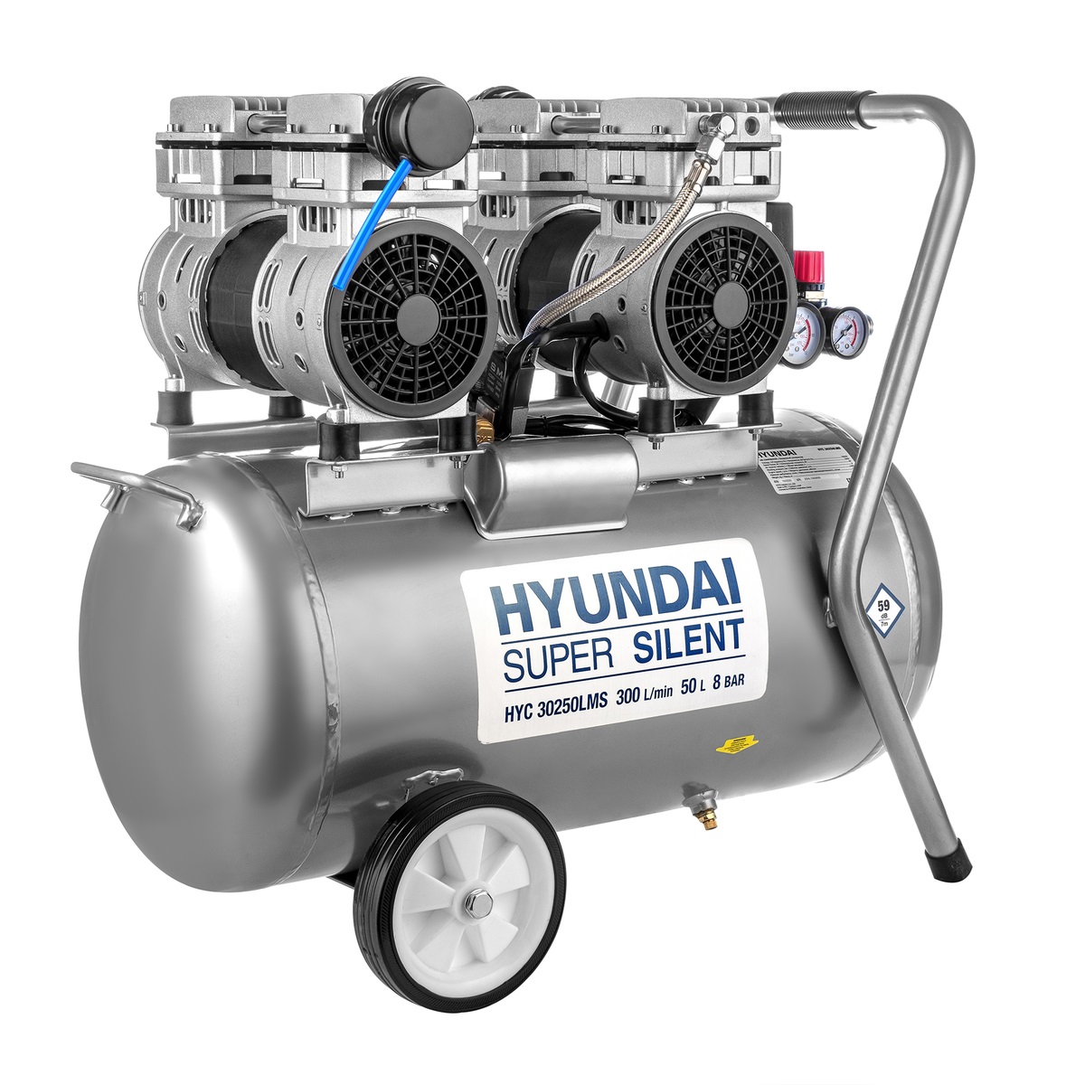 Компрессор безмасляный HYUNDAI НYC 30250LMS поршневой, бесшумный