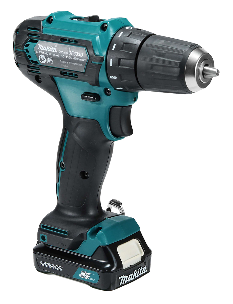 Дрель-шуруповерт аккумуляторная Makita DF333DYX14 CXT 12В, 2х1.5 Ач Li-ion, 30 Нм, 1700 об/мин, набор бит D-31083