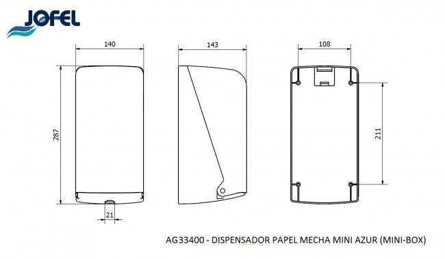 Диспенсер-контейнер для бумажных полотенец Jofel AZUR MINI AG33400