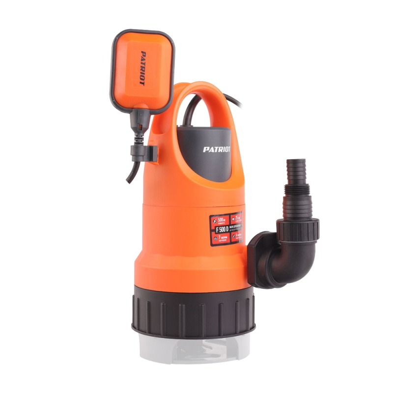 Насос дренажный PATRIOT F 500 D для чистой и грязной воды, 500 Вт