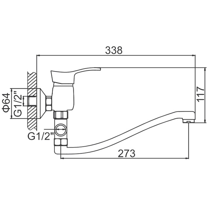 СМЕСИТЕЛЬ ДЛЯ ВАННОЙ LEDEME L2114