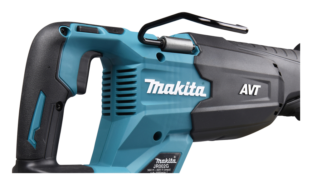 Пила сабельная аккумуляторная Makita JR002GZ XGT BL 40В, ход 32 мм, рез 255 мм, поддержка оборотов, эл. тормоз, XPT, AVT, без акб и ЗУ