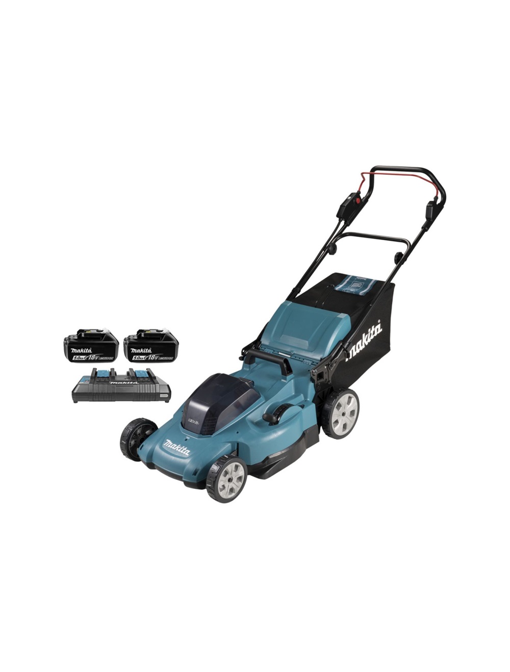 Газонокосилка аккумуляторная Makita DLM538RF LXT 860 Вт, шир.53 см, травосбор.70 л, АКБ BL1850Bx2шт., ЗУ DC18RD