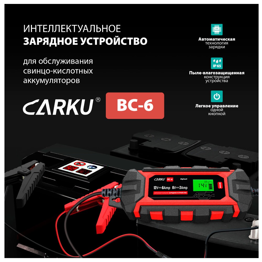 Интеллектуальное зарядное устройство CARKU BC-6