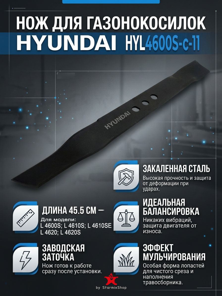 Нож для газонокосилкок L 4600S/4610S(E)/4620(S) в блистере