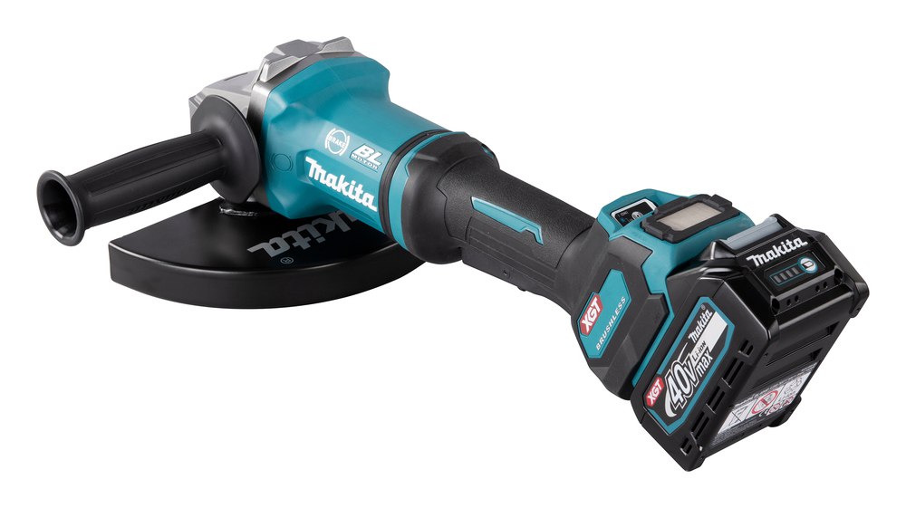 Угловая шлифмашина аккумуляторная Makita GA038GT201 XGT BL 40В, 230 мм, 6600 об/мин, 2х5,0 Ah