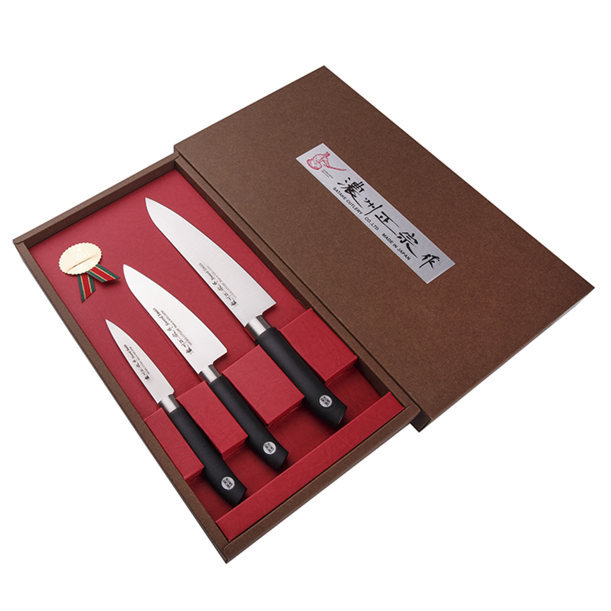 Набор Satake Swordsmith из 3 ножей (803-281,274,212) в картонной подарочной коробке