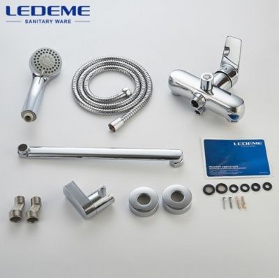СМЕСИТЕЛЬ ДЛЯ ВАННЫ И ДУША LEDEME L2240, ЭКО-КАРТРИДЖ, ДЛИННЫЙ ИЗЛИВ