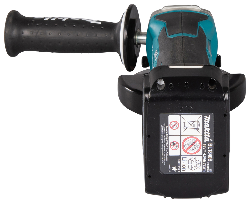 Угловая шлифмашина аккумуляторная Makita DGA508RME LXT 18В, 125 мм, 8500 об/мин, 2х4.0 Ач Li-ion