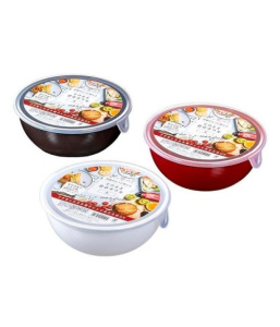 Контейнер с крышкой для пищевых продуктов цвет белый, красный, коричневый) JAPAN PREMIUM 17,4см/7см