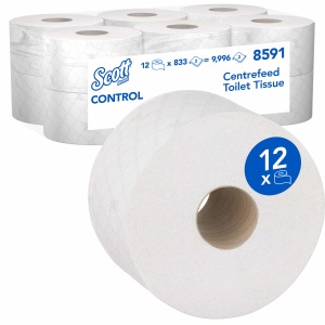 Туалетная бумага в больших рулонах с центральной подачей Kimberly-Clark SCOTT 8591, двухслойная
