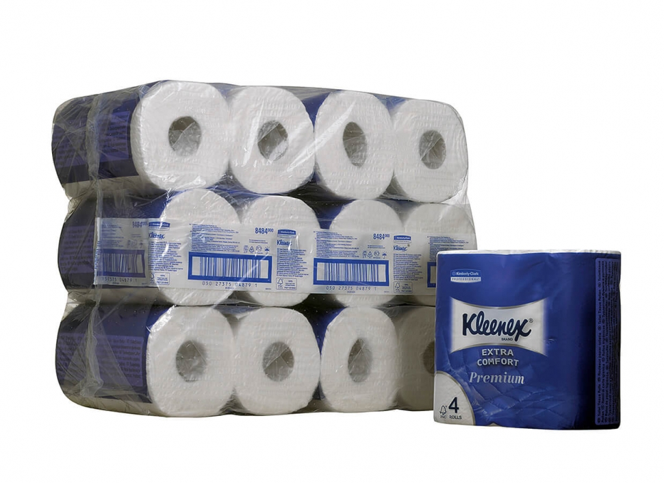 Туалетная бумага в стандартных рулонах Kimberly-Clark Kleenex Premium 8484, чётырёхслойная