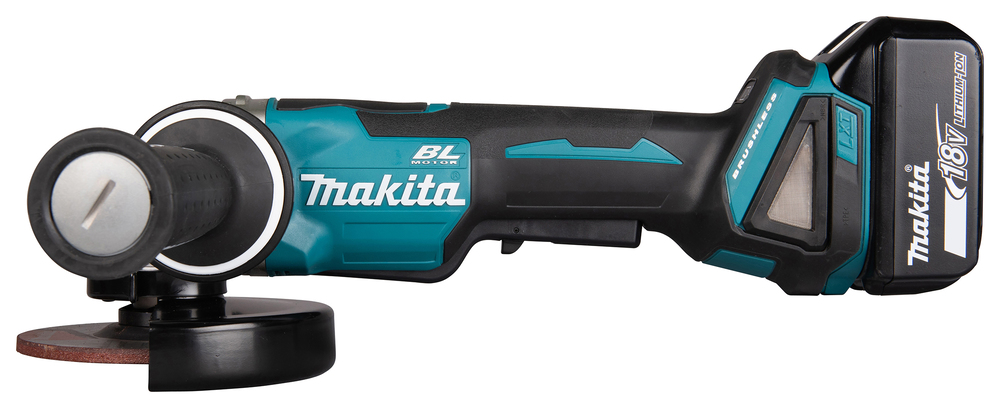 Угловая шлифмашина аккумуляторная Makita DGA508RME LXT 18В, 125 мм, 8500 об/мин, 2х4.0 Ач Li-ion