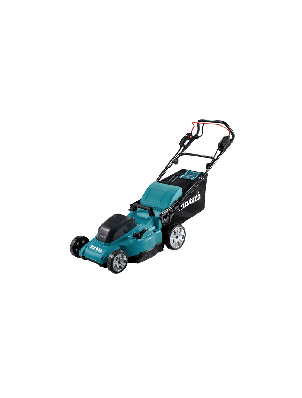 Газонокосилка аккумуляторная Makita DLM481Z LXT 2х18 В, 860 Вт, 48 см, травосборник 62 л, привод 2,5-5км/ч, 4в1, XPT, без акб и З/У