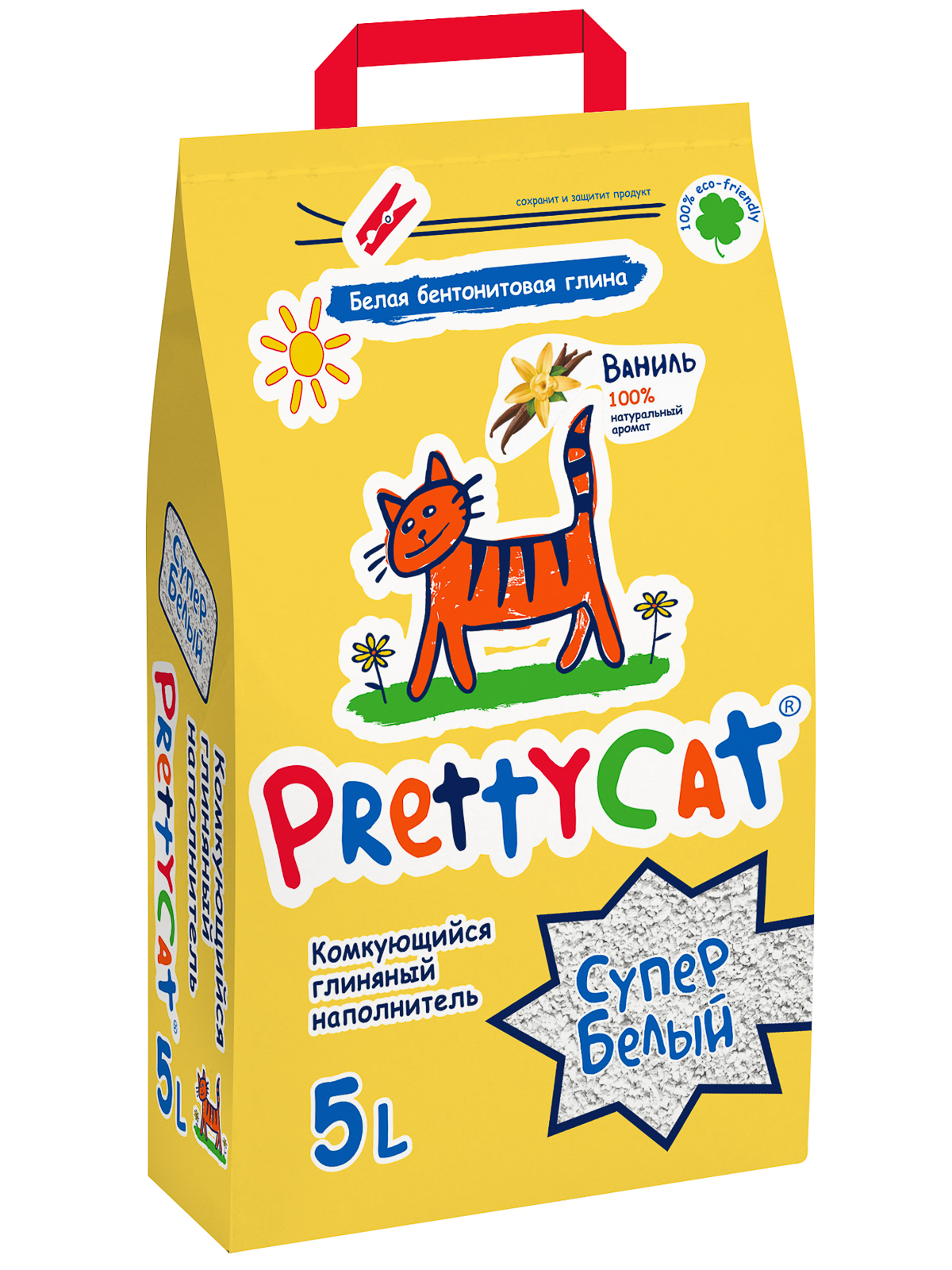 PrettyCat наполнитель комкующийся для кошачьих туалетов Супер белый с ароматом ванили 4,2 кг (5 л)