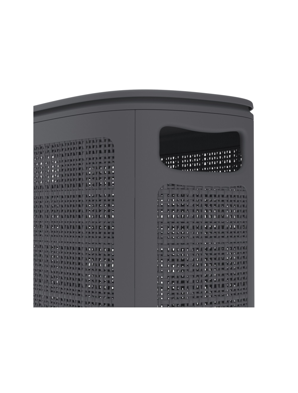 Плетёная корзина для белья сборная «Лён» 45 л (43х20х60 см) графит