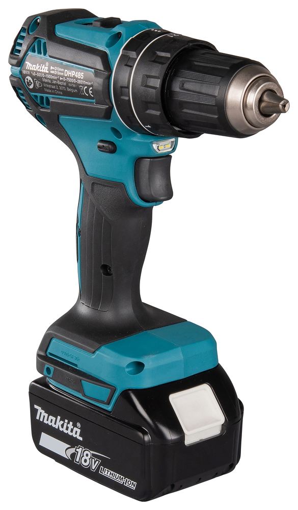 Аккумуляторная ударная дрель-шуруповерт Makita DHP485SYE 18В, 2х1,5 Ач Li-ion, 50 Нм, 1 900 об/мин