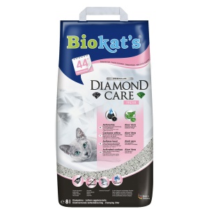 BIOKAT'S Diamond Care FRESH наполнитель комкующийся с активированным углем с ароматизатором 8л