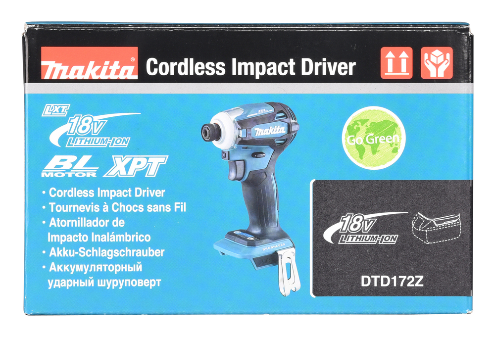 Шуруповерт ударный аккумуляторный Makita DTD172Z LXT 18В, 180 Нм, 3600 об/мин, без акб и ЗУ