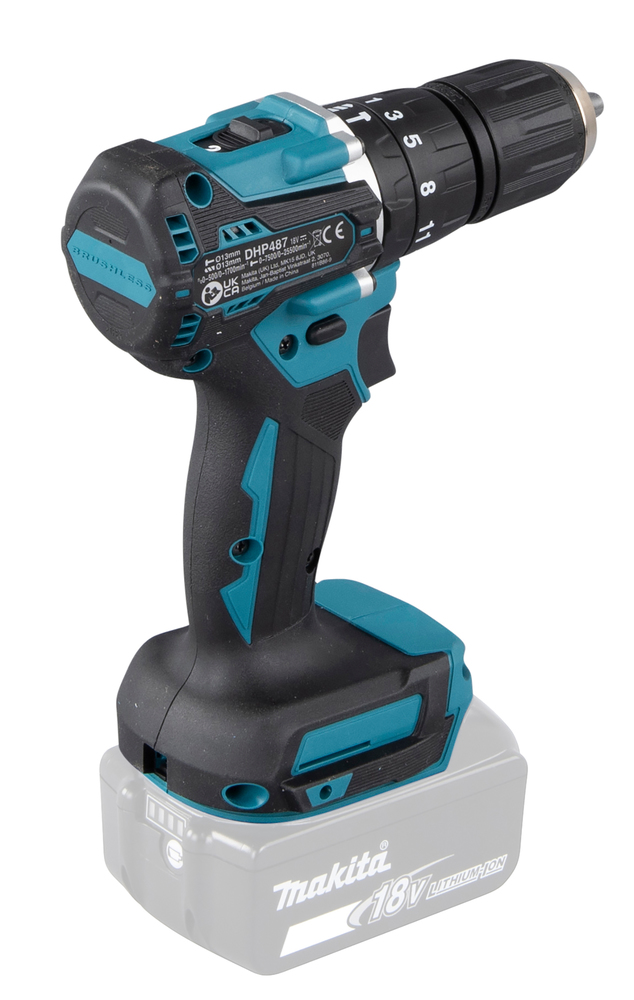 Ударная дрель-шуруповерт аккумуляторная Makita DHP487Z LXT 18В, 40 Нм, 1700 об/мин, без акб и ЗУ