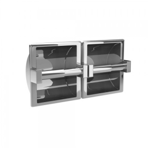 Держатель для 2-х бытовых рулонов встраиваемый в стене металлический MERIDA 74022C